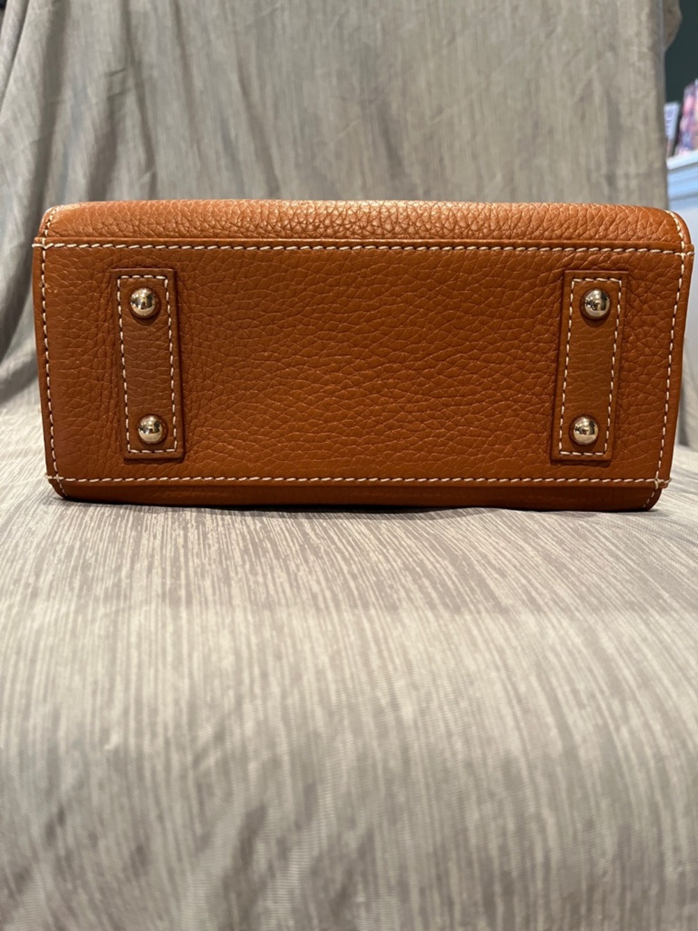 Dooney & Bourke Caramel Brown Pebbled Leather Satchel - Picture 5 of 16